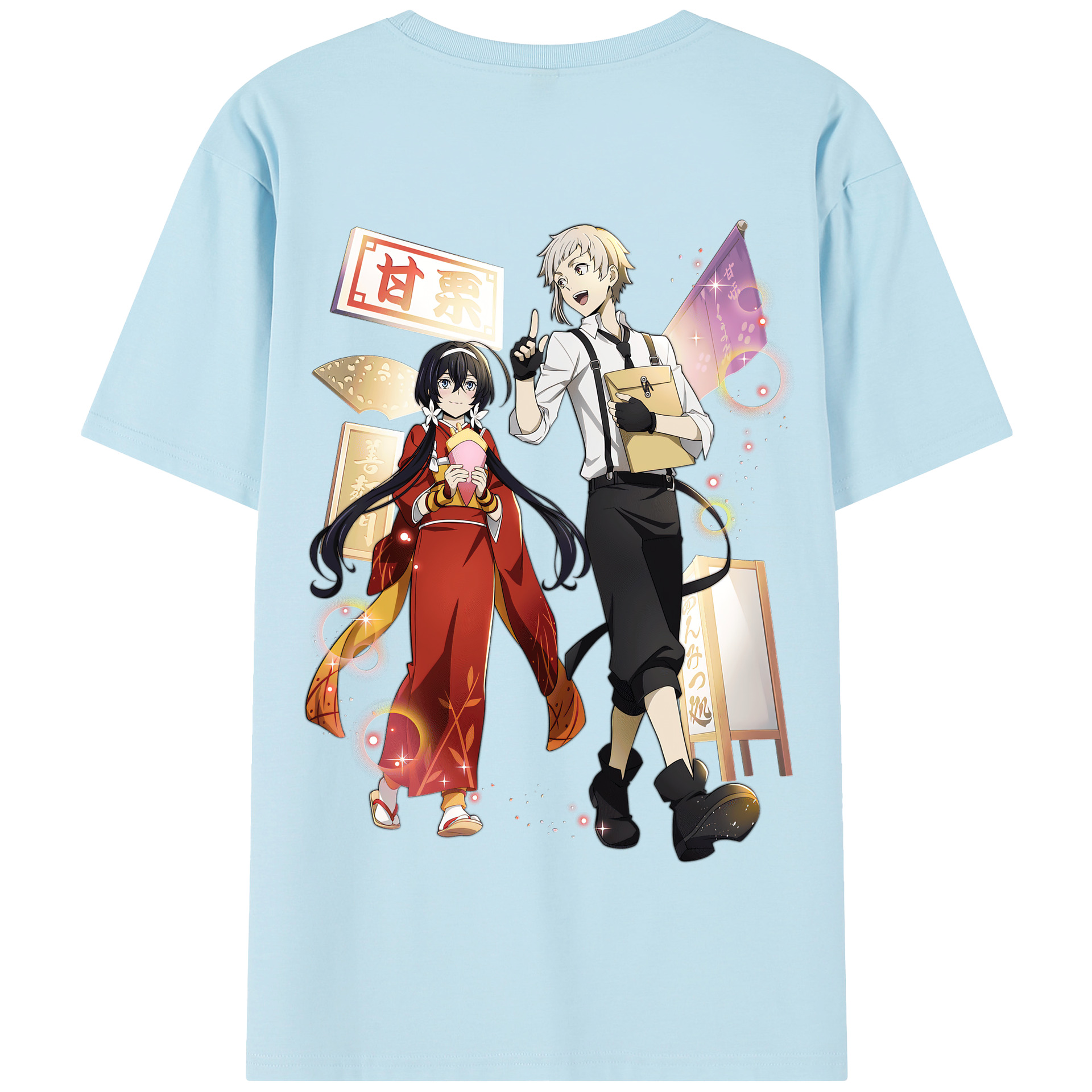 （画像用） 文豪ストレイドッグス Bungo Stray Dogs 綿100％半袖Tシャツ（背面プリント）